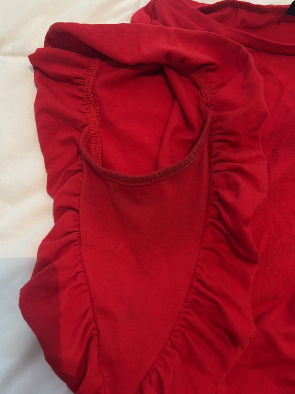 SHEIN Red Ruffle Sleeve Tank Top - Picture 4 of 4